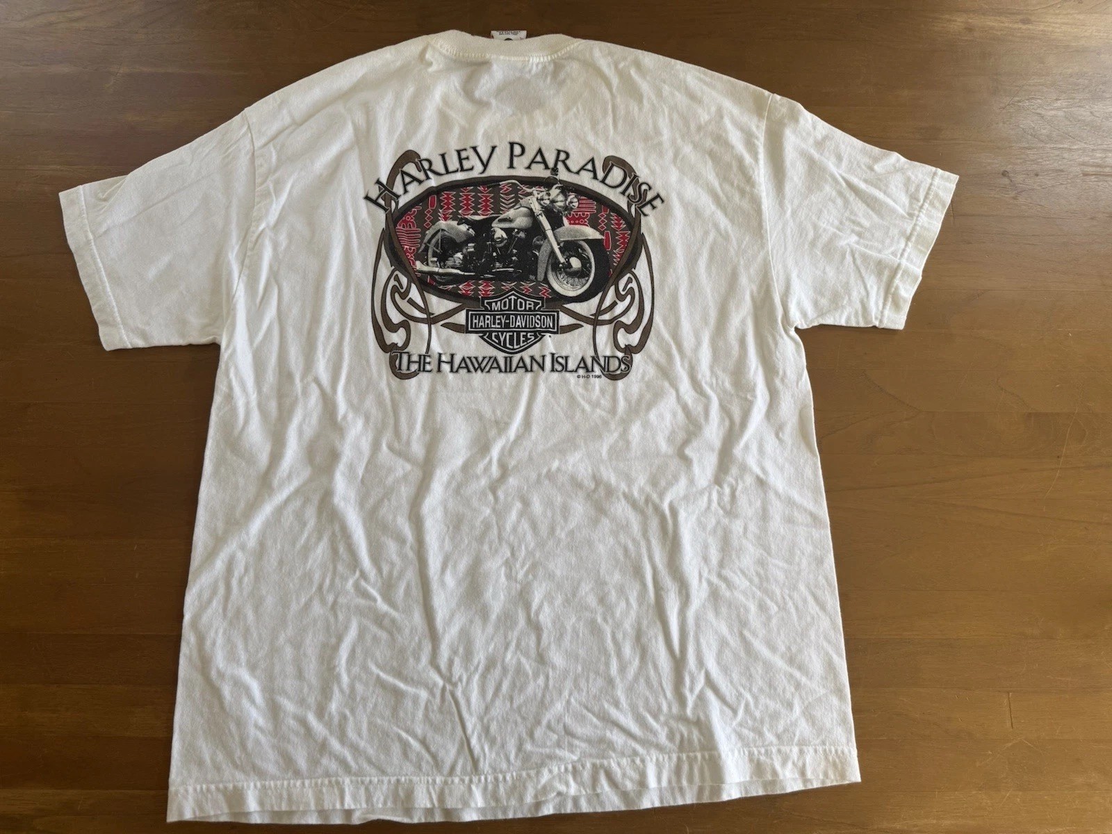 Harley Davidson Motorcycle Hawaiian Islands Hawaii Vintage 1996 90S T-Shirt XL