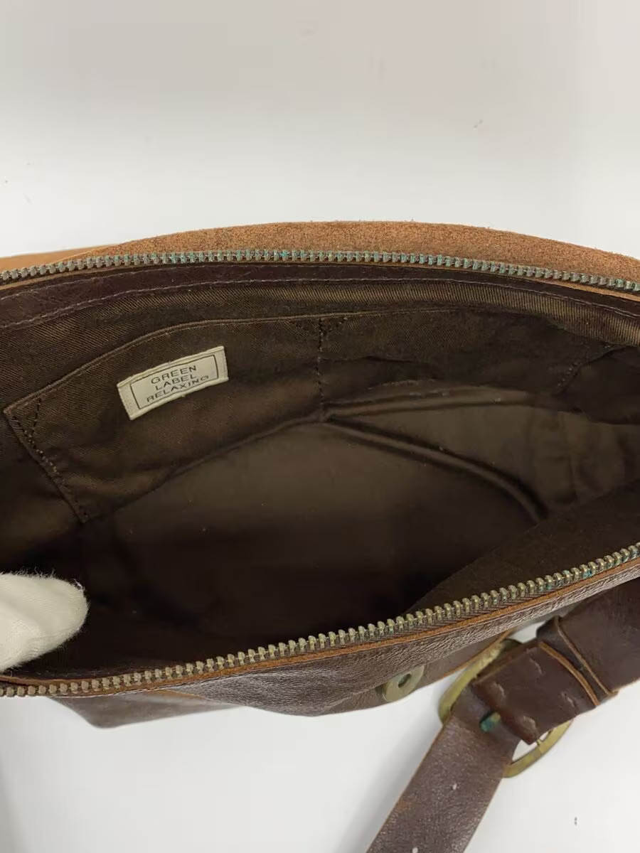 UNITED ARROWS green label relaxing leather shoulder bag in brown