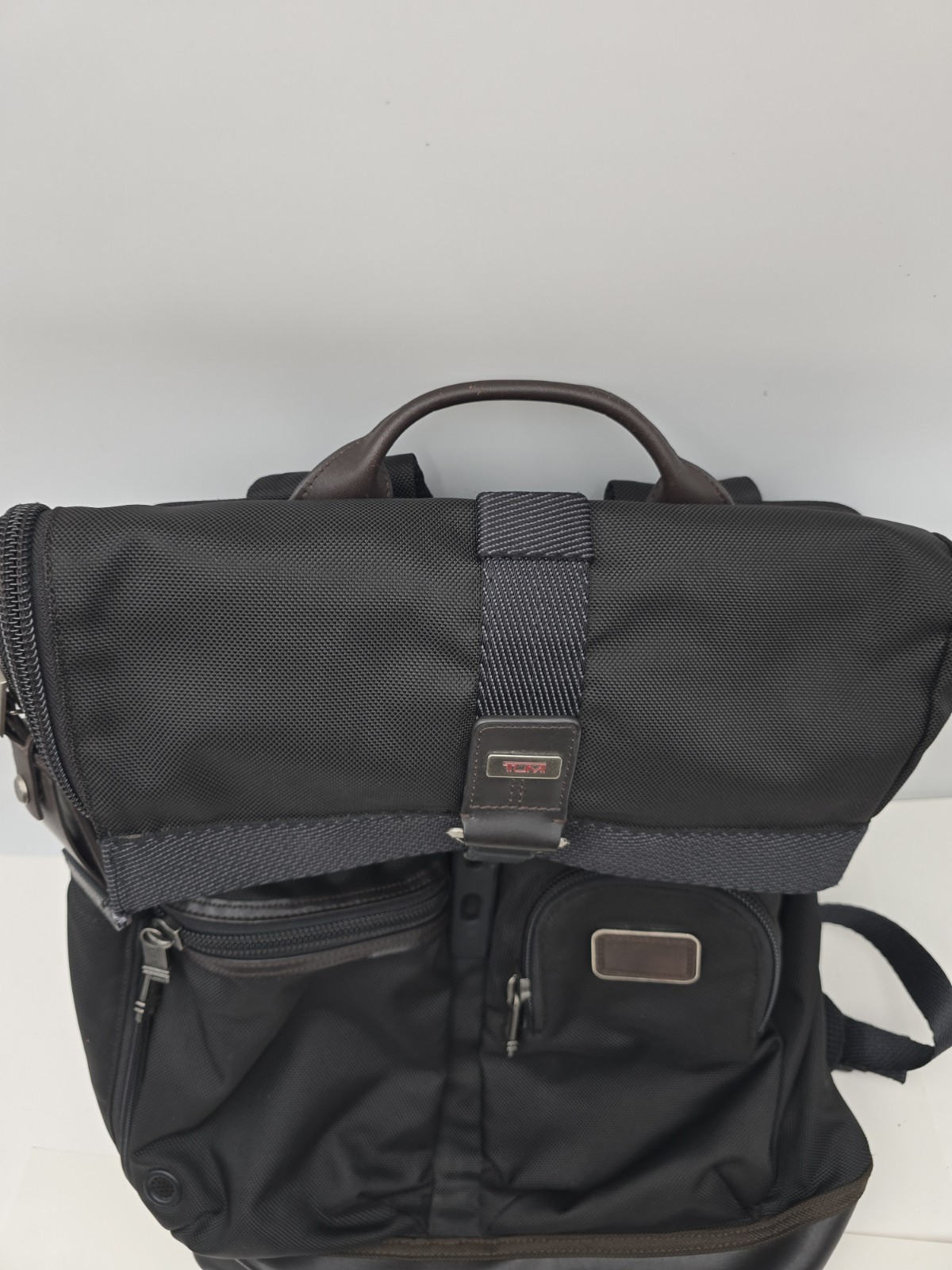 Tumi Alpha Bravo Luke Roll-Top Backpack Nylon Black/Brown
