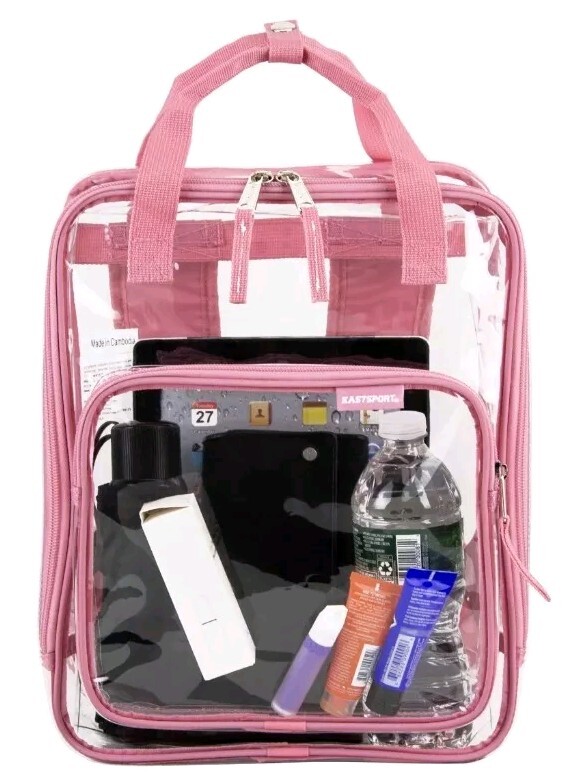 Eastsport Double Handle Stadium Approved Clear Backpack w/Adjustable Straps #NWT