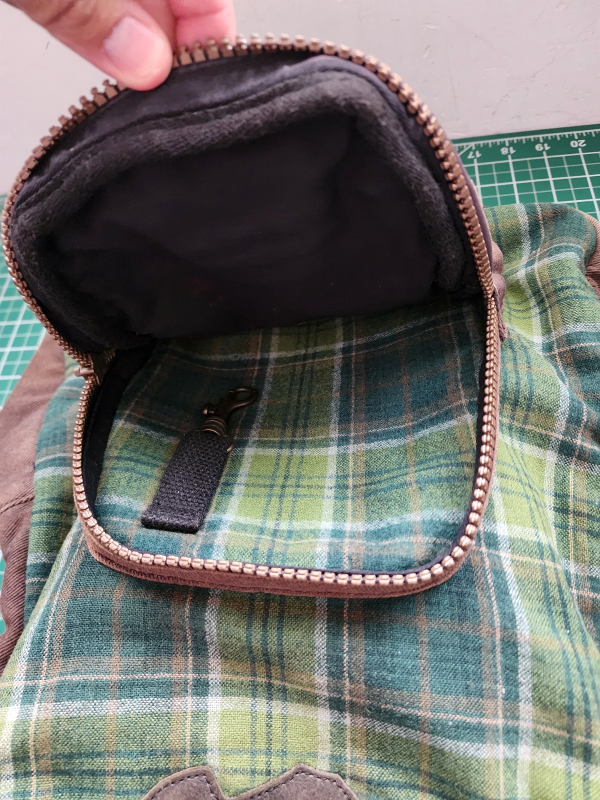 Pendleton Tartan Plaid Wool Backpack w/Leather Handle