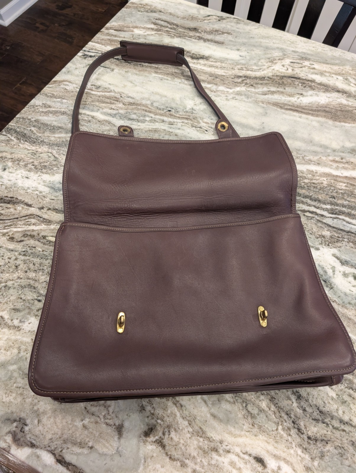 Brown Jack Georges University Professional Leather Briefcase Messenger Bag #2456