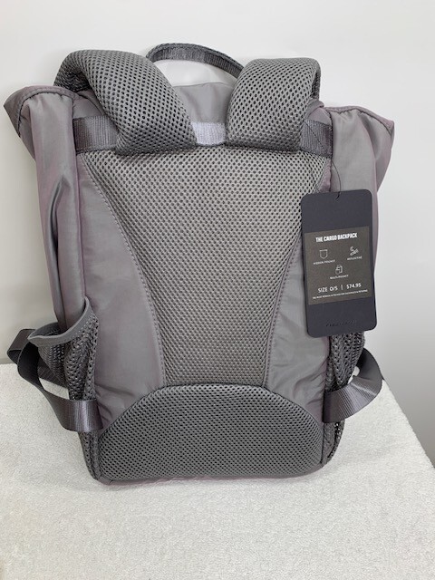 Fabletics The Cargo Backpack Gunmetal Grey Shine Unisex One Size NWT