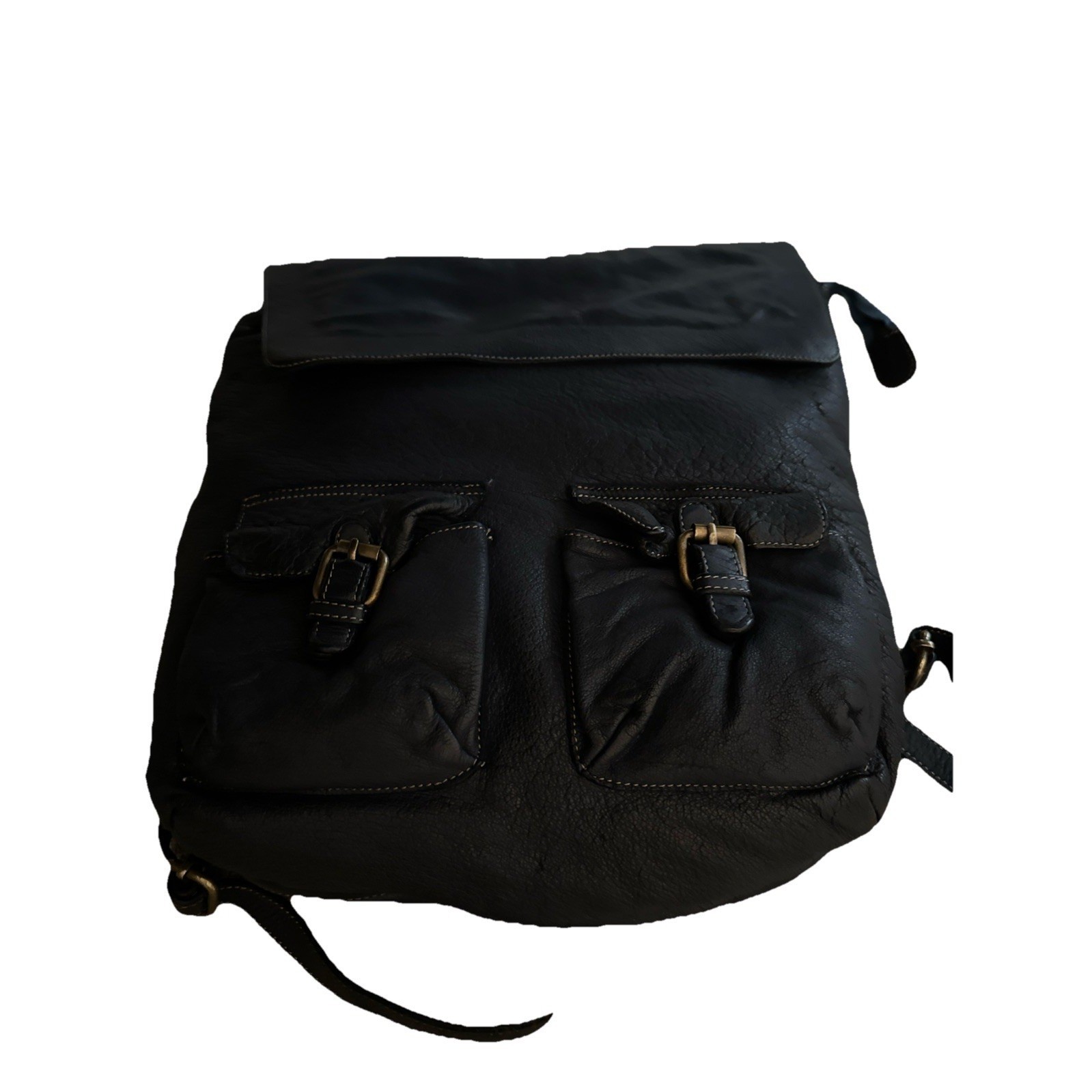 Civico 93 Navy Blue Leather Backpack Vintage Made in Italy Art 3420 NWT