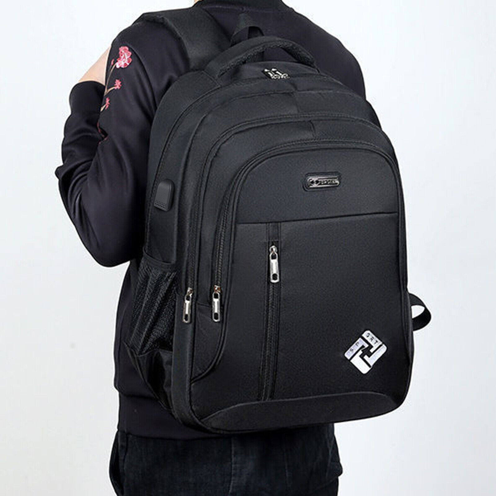 Oxford Anti-theft Laptop Backpack Travel Business Shool Book Bag w USB Port