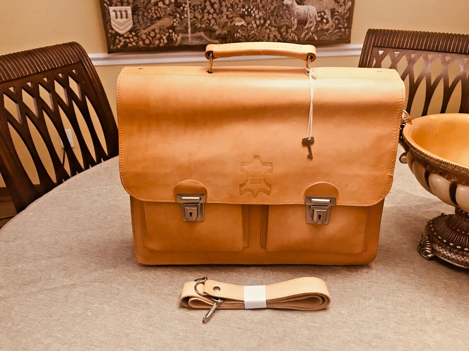ECHTES LEDER Thick Saddle Leather Briefcase /Messenger Bag /Backpack – GERMANY