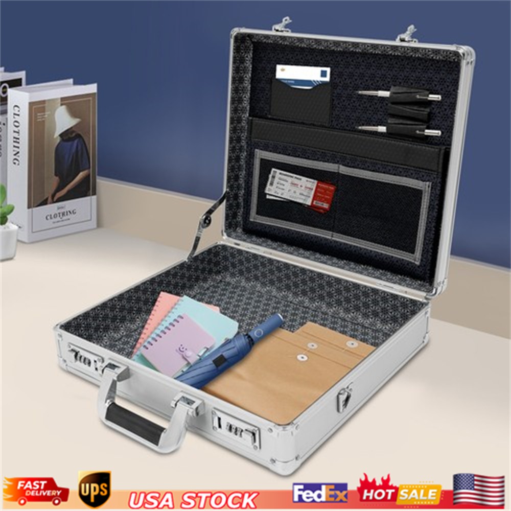 Aluminum Briefcase Attache Case For Men Office Document Antitheft with Lock