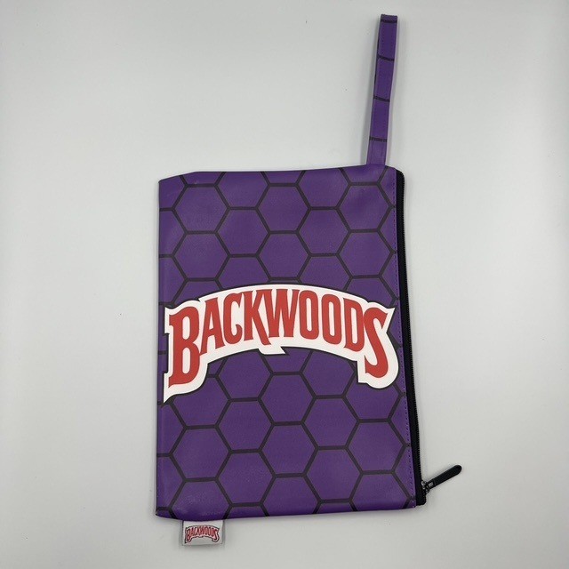 Backwoods Purple Hexagon Pattern Zippered Pouch Bag with Strap