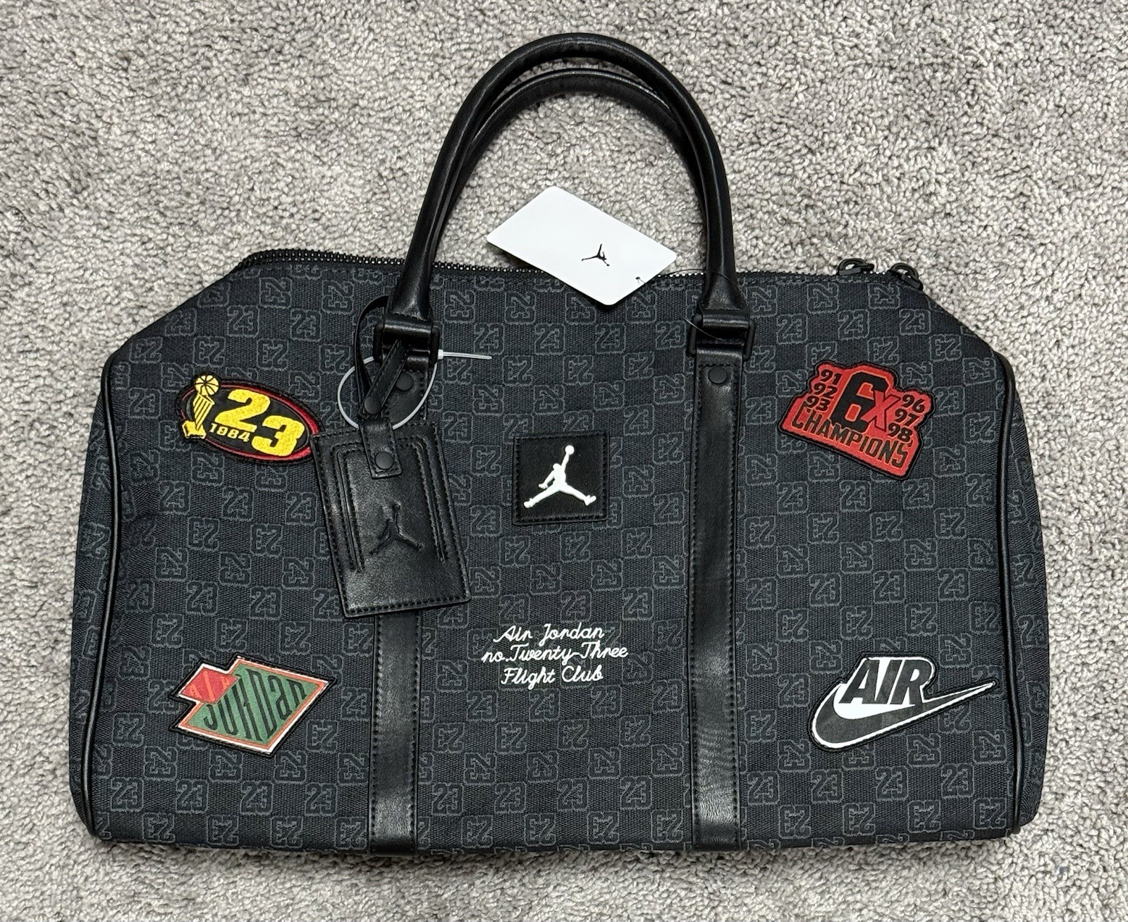 Nike Jordan Monogram Champion Luxury 25L Duffle Bag Black MM9157-023 Size Medium