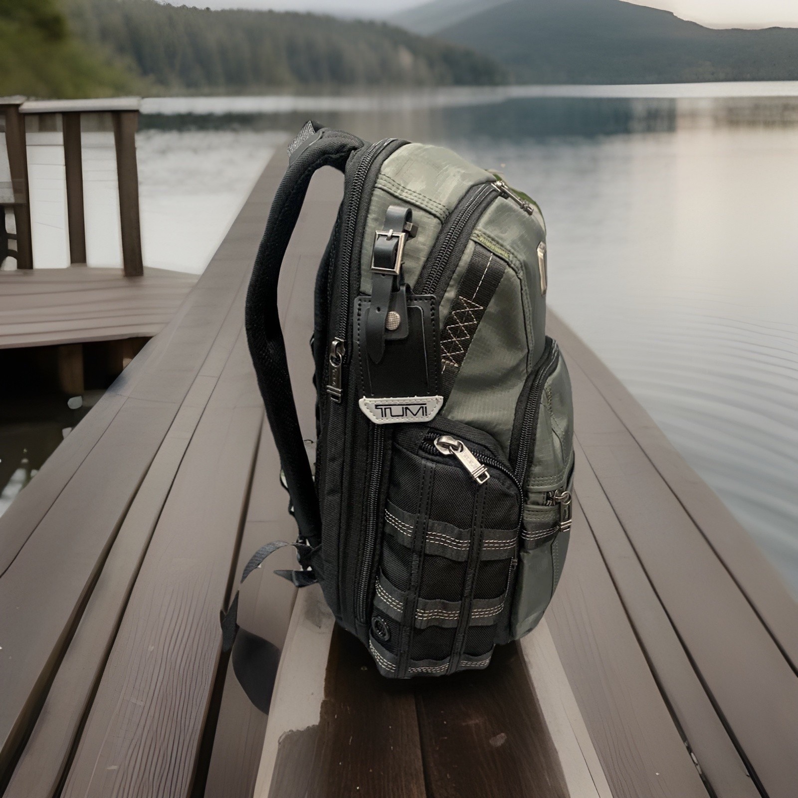 New-Tumi Alpha Bravo Navigation Backpack Green $595