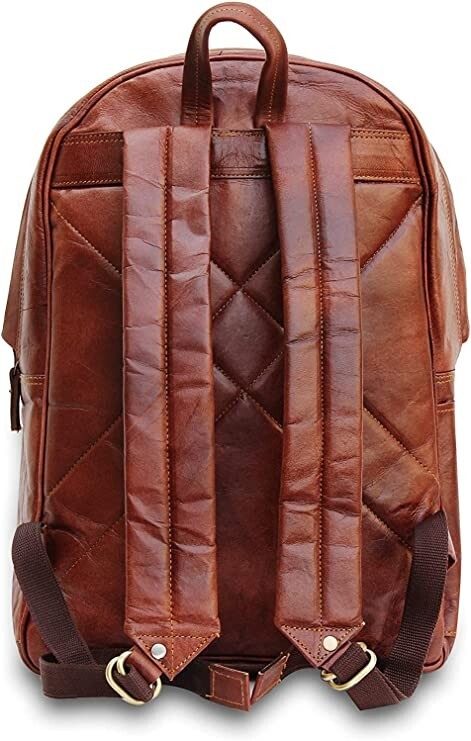 Brown Leather Backpack Multi Pockets – Laptop Bag for Men Women PL1-1.13