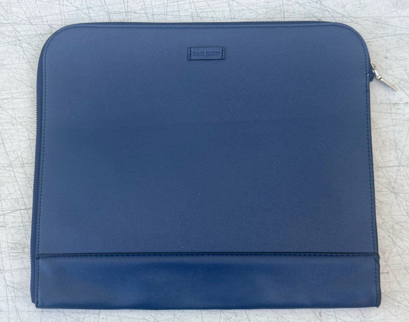 Dan John Faux Leather Dark Blue Zip Around Tech Case Laptop Folder carrier