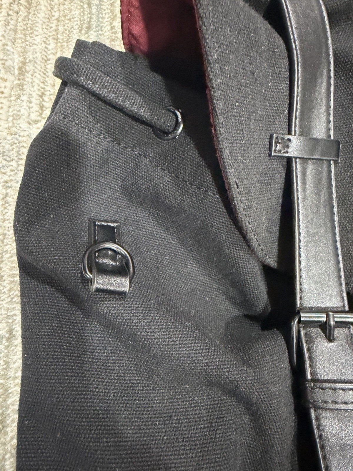 Gaston Luga Black Backpack Drawstring/Buckle Closure Adjustable Pockets Unisex