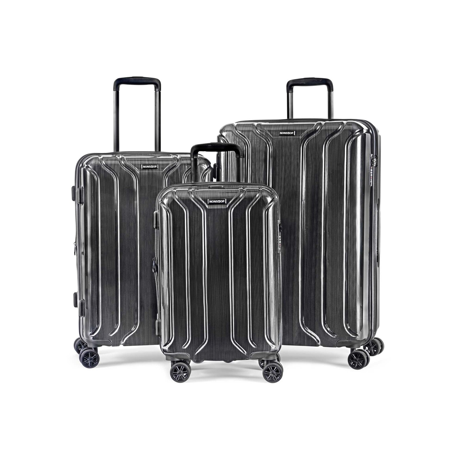 NONSTOP New York Elite Luggage Expandable Spinner Travel Suitcase 3 Piece U2