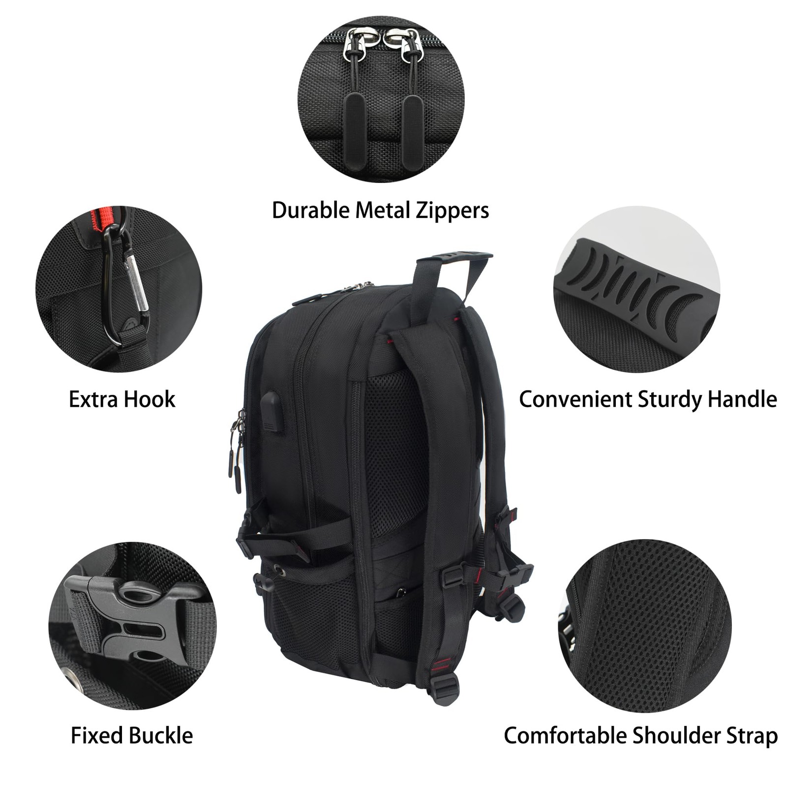 Extra Large Travel Laptop Backpack with USB Charging Port, Anti-Theft Design