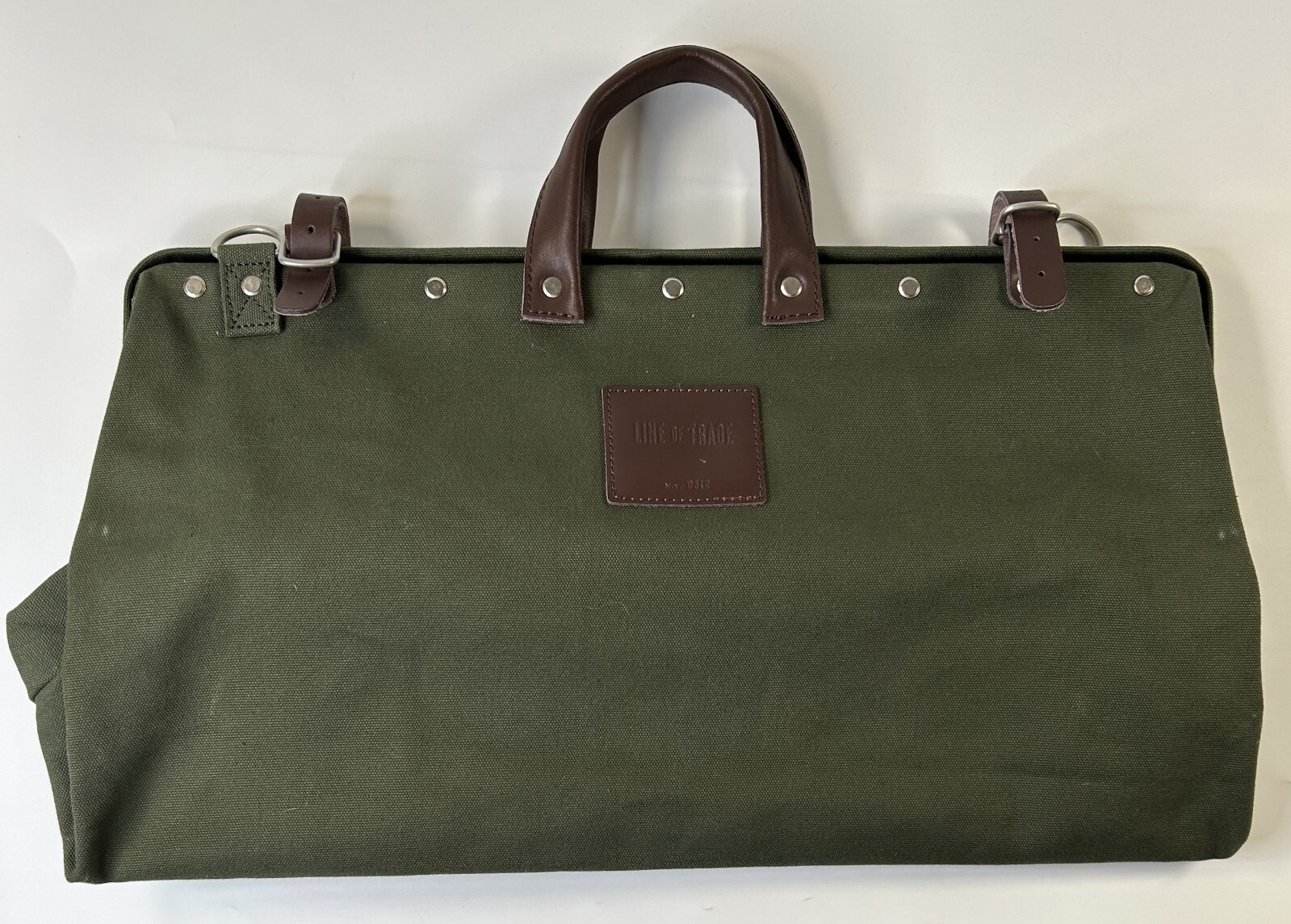 Line of Trade Riveted Weekender Traveler Bag Model 0312 Army Green with Strap
