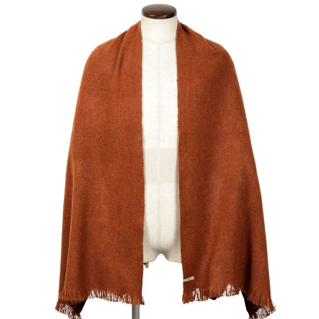 Used Norlha Large Hand-Woven Solid-Color Wool Stole 188cm 53cm Size Terracotta