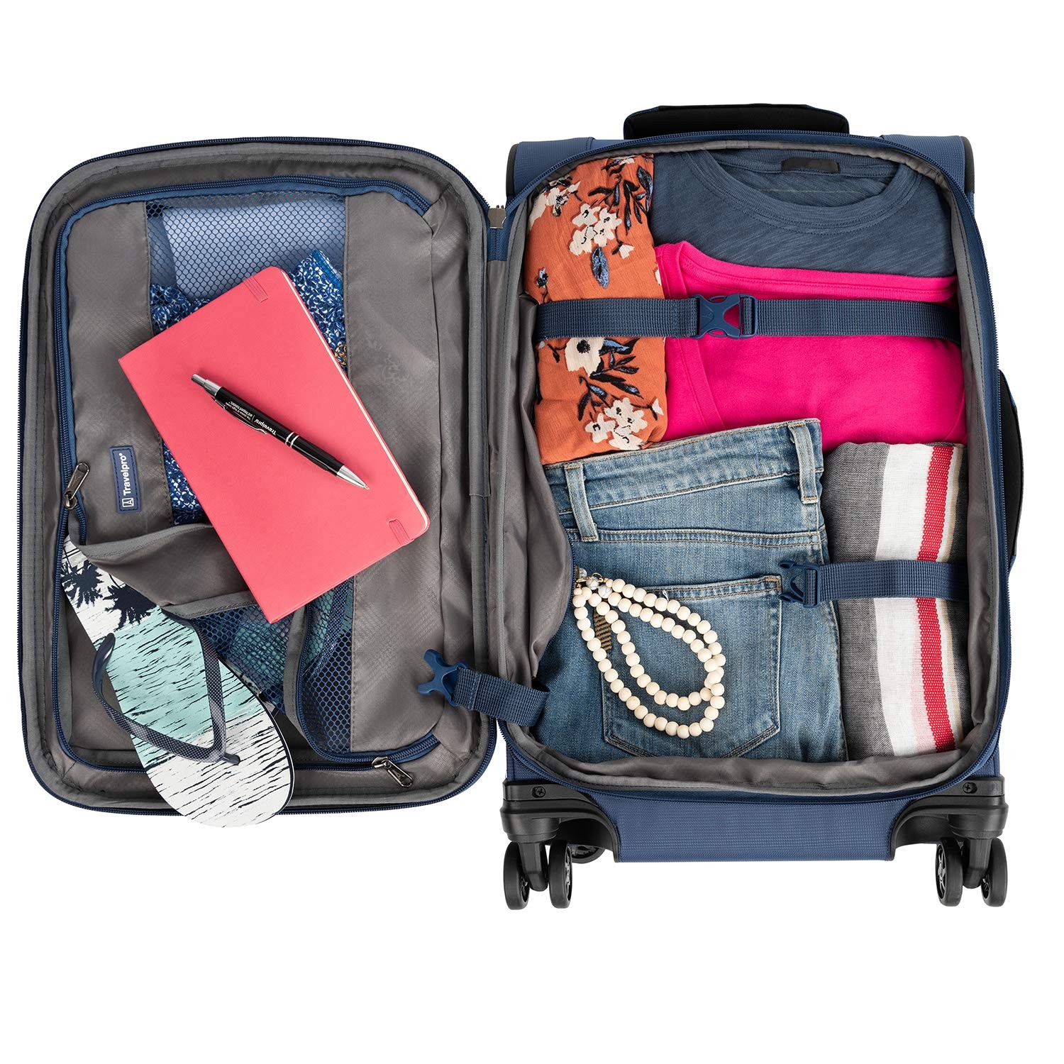 Travelpro Tourlite Softside Expandable Luggage with 4 Spinner Wheels, 21 In U45