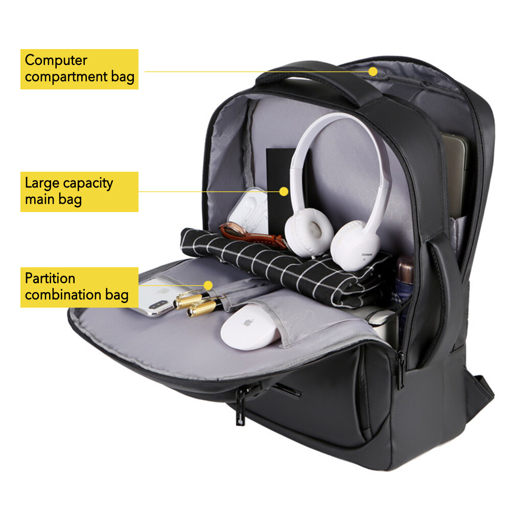 Men Multifunctional 15.6 Inch Laptop Backpack Travel Business USB Notebook Bag