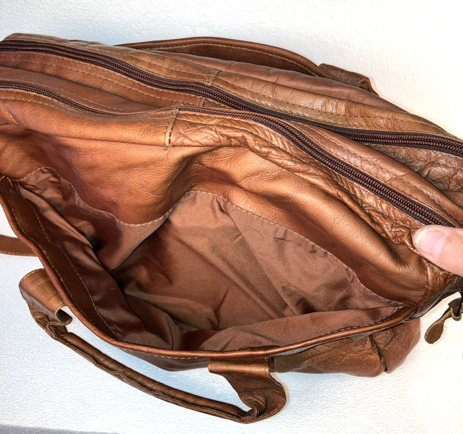 Men’s Leather Crossbody Bag Vintage Shoulder Bag Casual Medium Messenger Pack