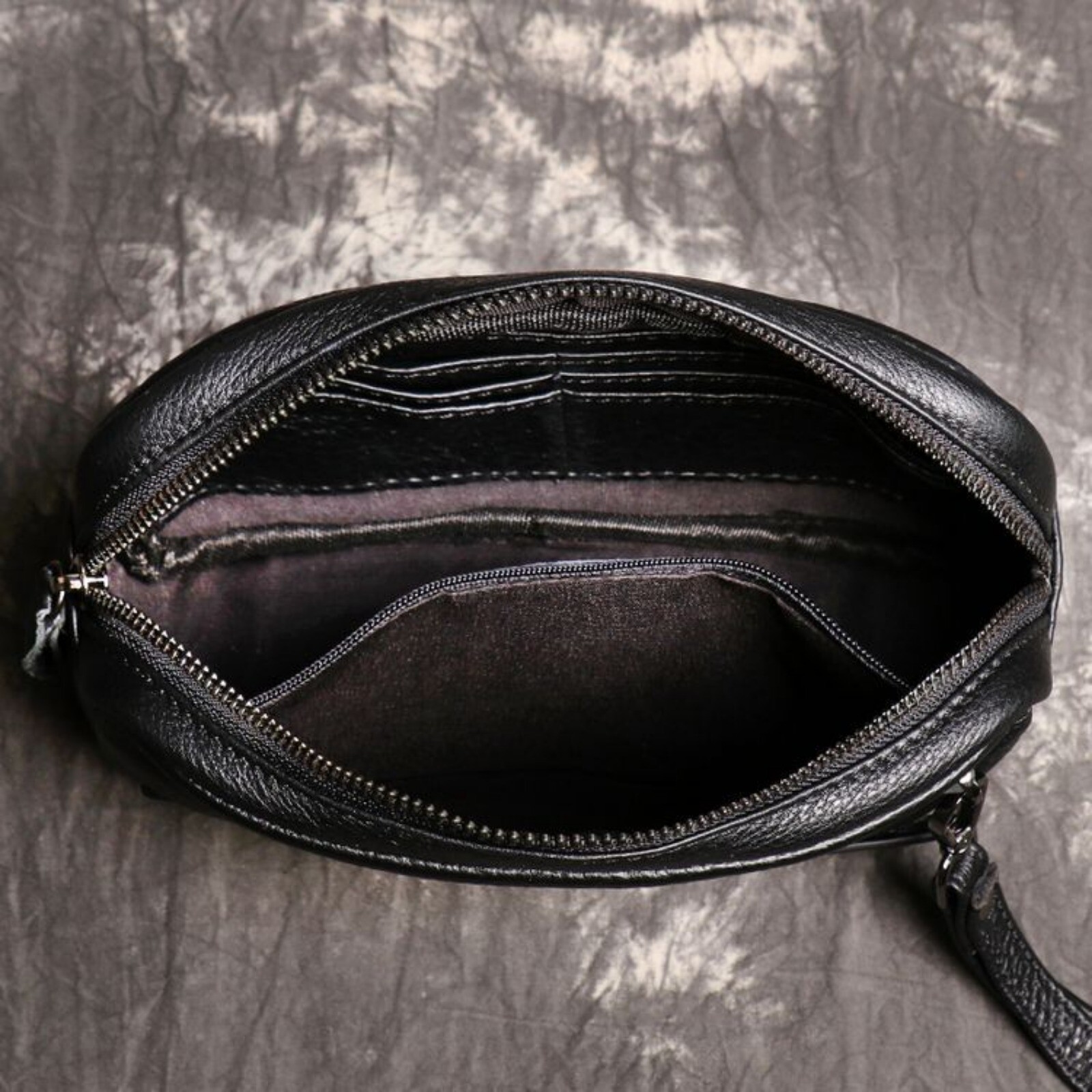 Mens Genuine Leather Wristlet Bag Travel Clutch Organizer Small Pouch Wallet