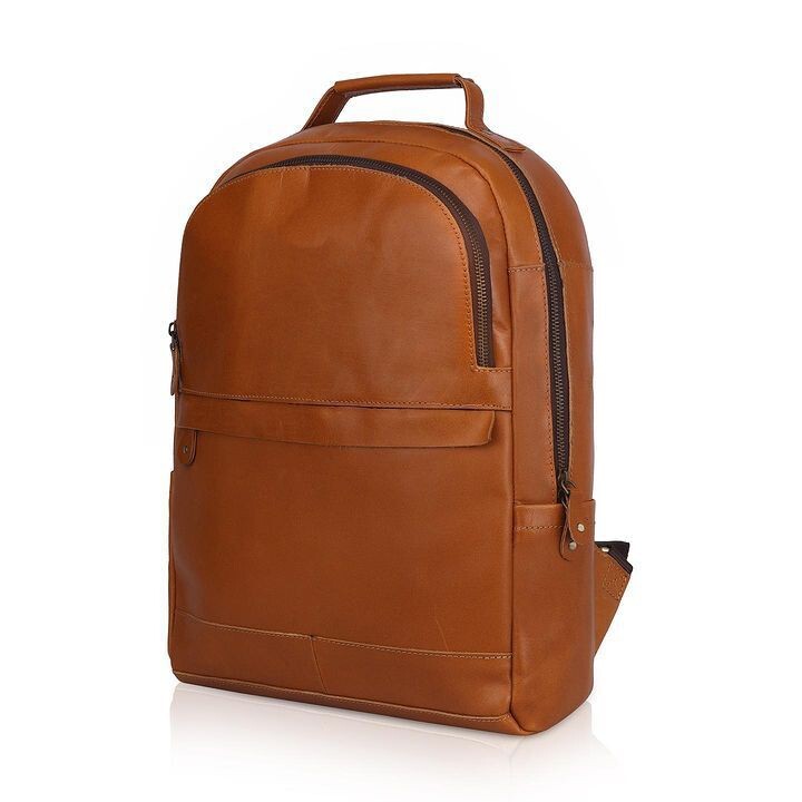 15 In Backpack Shoulder Bag Buffalo Leather Laptop Rucksack Office Handbags
