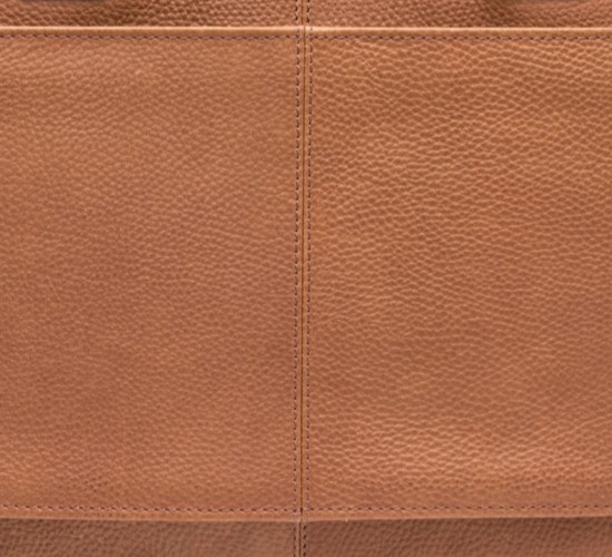 Johnston & Murphy Leather Briefcase with Pebbled Finish Brown