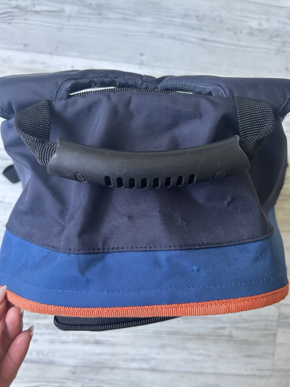 Vintage GAP Technical Backpack Blue Orange Bungee Cord Gorpcore Hiking Bookbag