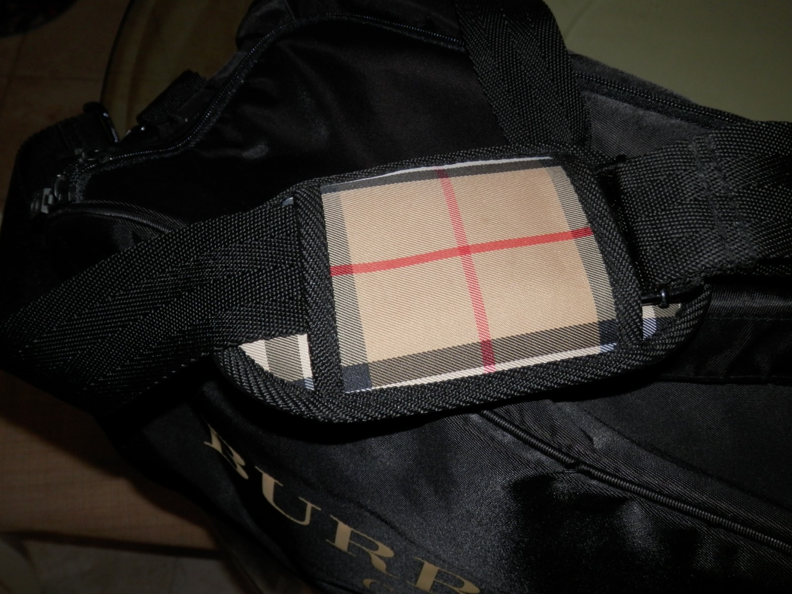Authentic Burberry Golf Black Duffle Weekender Travel Bag