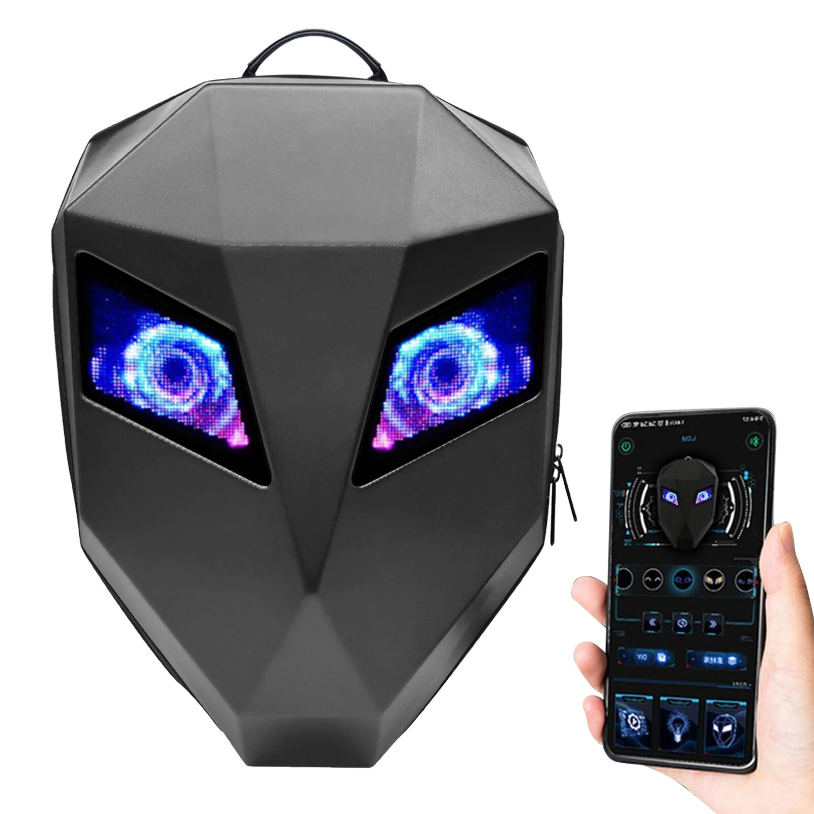 Led Backpack With Display-Motorcycle Backpack LED for Men 3D Hard Shell LED