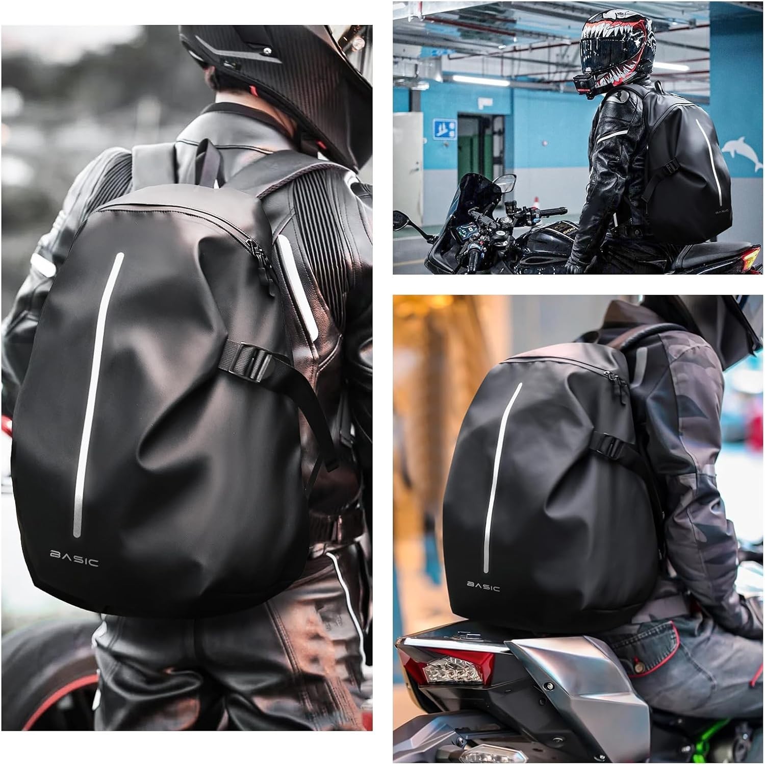 Versatile Waterproof Motorcycle Backpack – 4 Pockets for Organized Gear