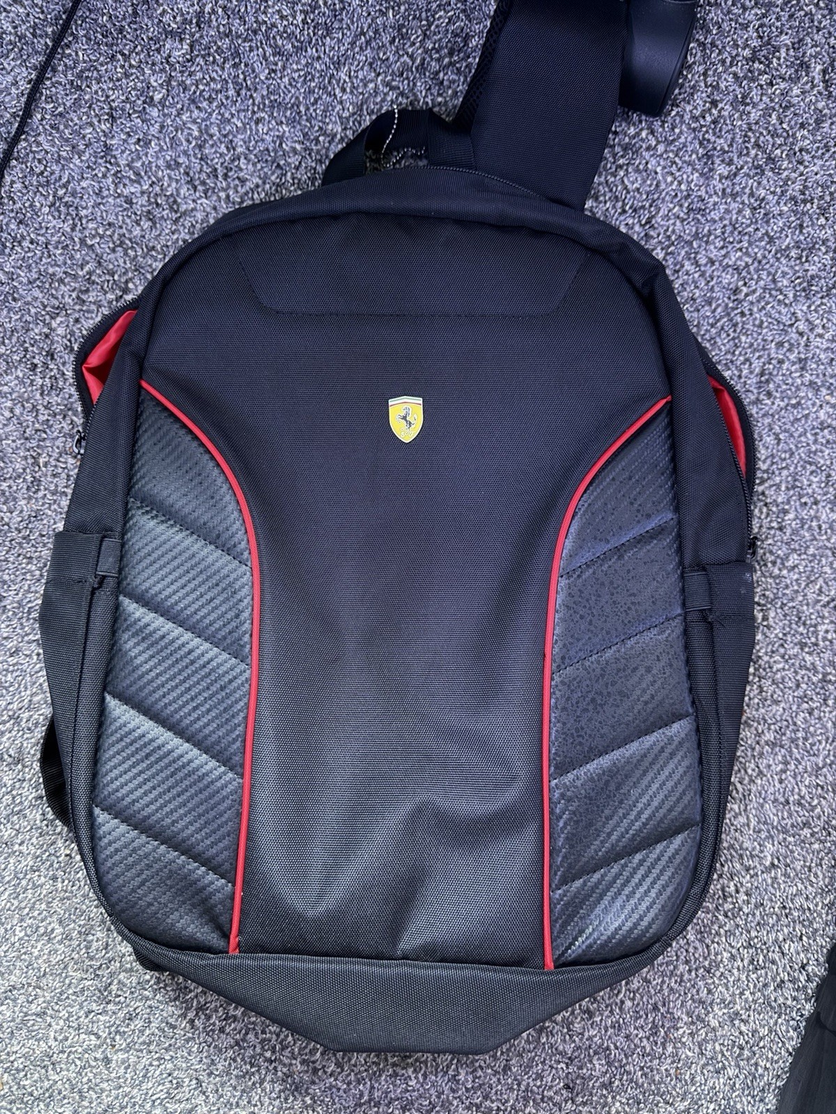 Ferrari Scuderia Backpack Black Red Laptop Travel School Bag Official Product
