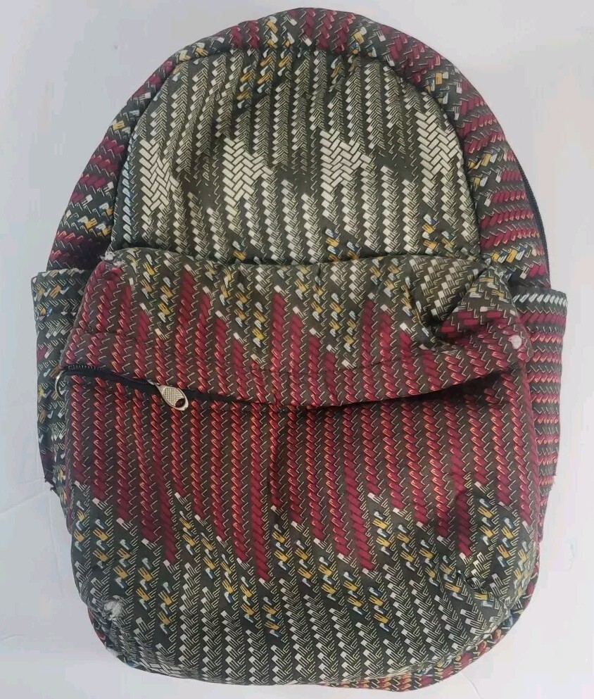 Ankara Print Kente Style Backpack Book Rucksack Handmade Bag Nice Some Wear