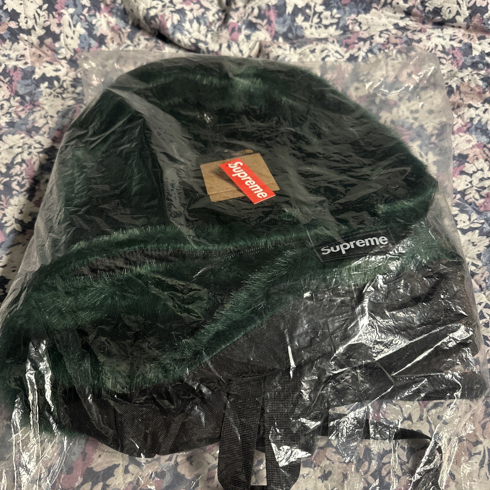 SUPREME THE NORTH FACE FAUX FUR BACKPACK GREEN FW20 TNF 100% Authenic New In Bag
