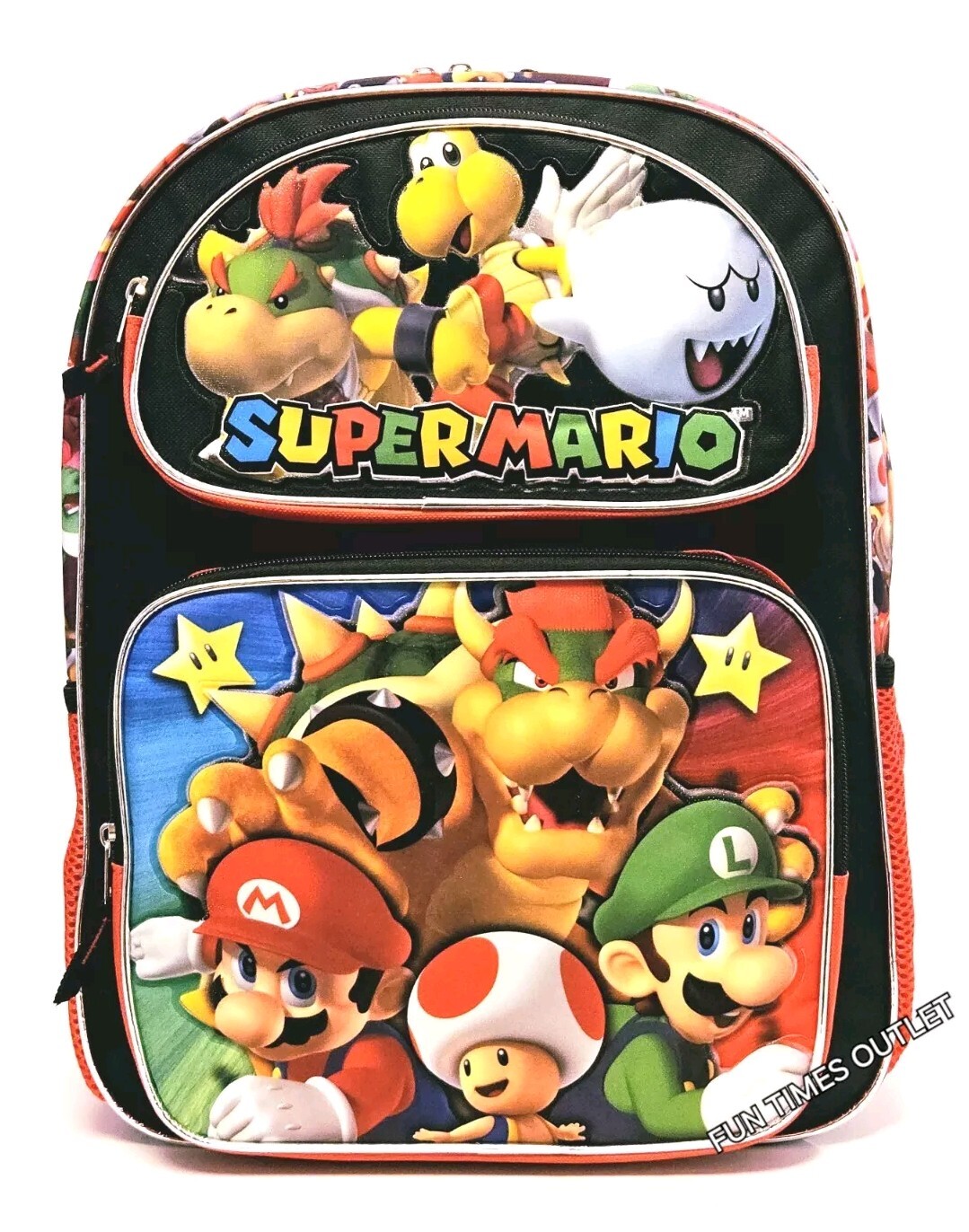 Nintendo Super Mario Bros Large 16″ School Backpack Luigi Browser Travel Bag New
