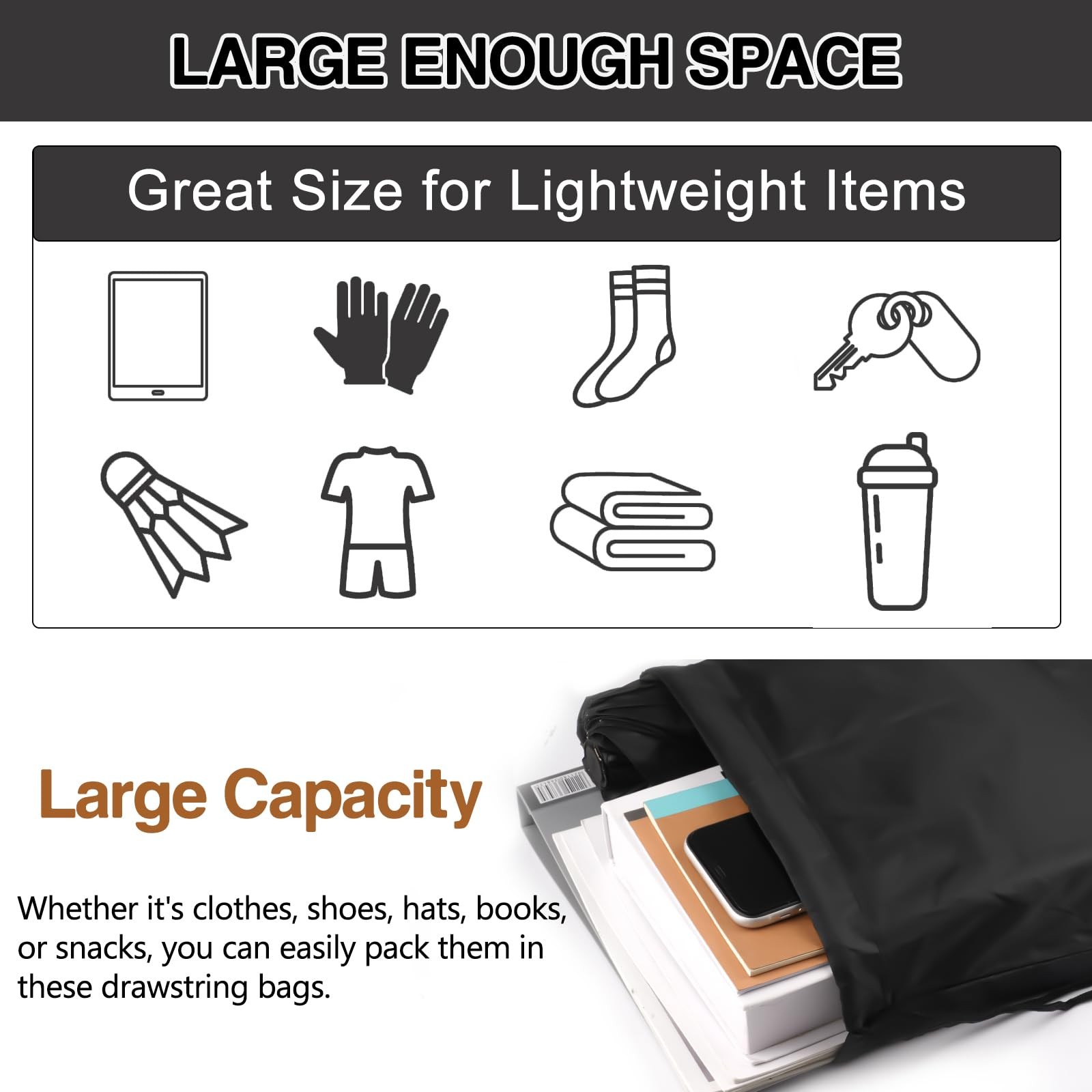 Drawstring Backpack 10 Colors Bags Bulk Sports Gym Travel 10 PACK