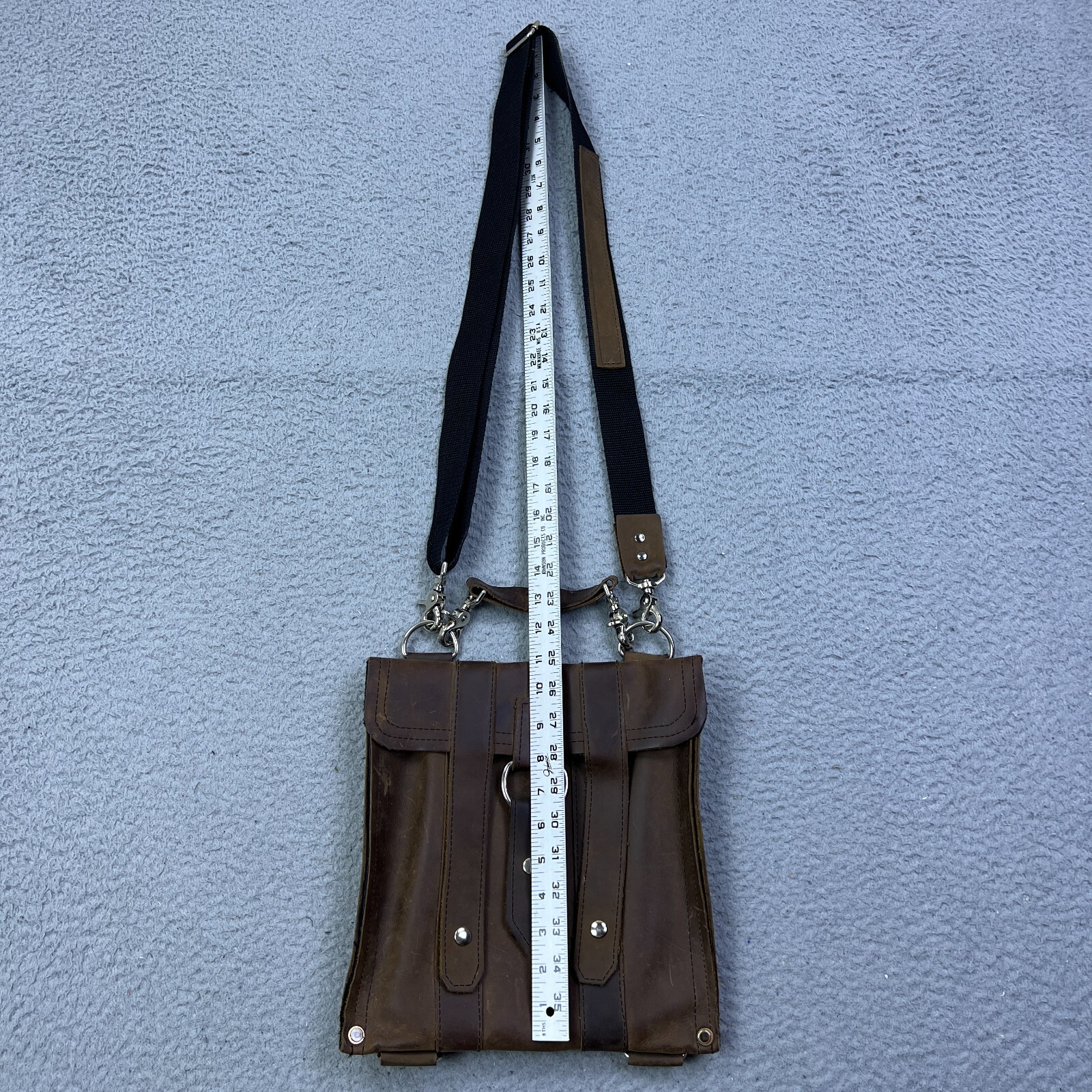 Copper River Bag Baxter Distressed Leather 10″ Brown Crossbody Strap Made in USA