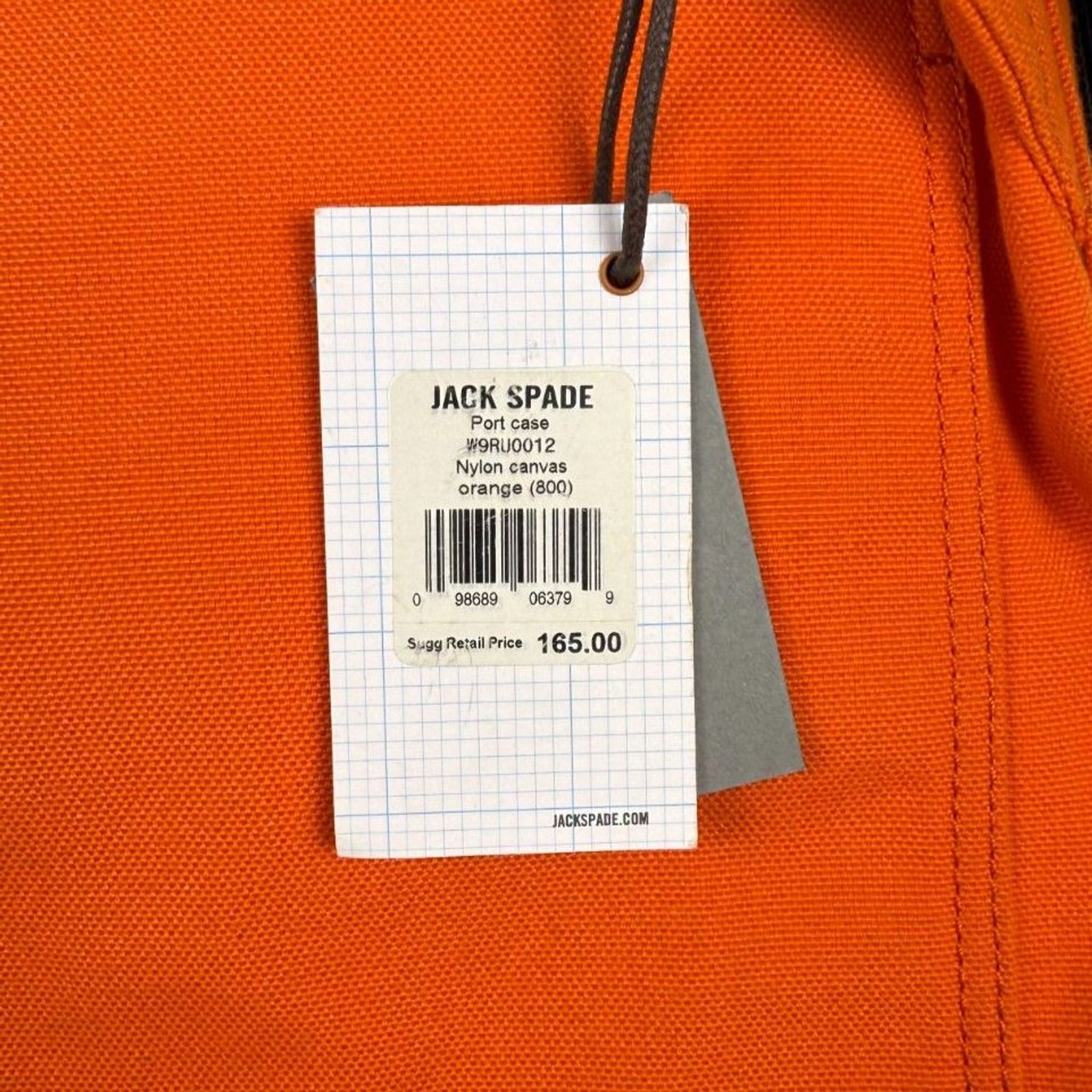 JACK SPADE Nylon Canvas Port Case Orange Messenger Crossbody Bag Men NWT