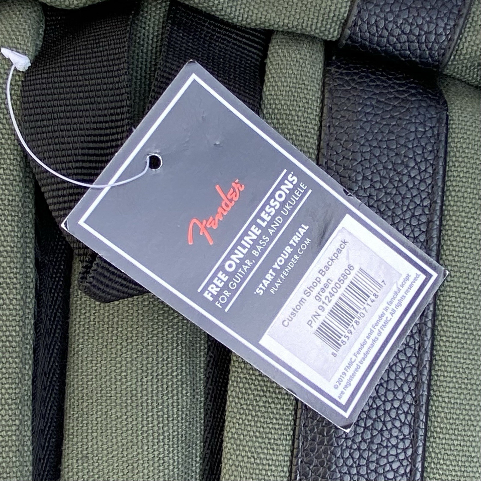 Fender Custom Shop Backpack Army Green NWT Guitar Musician Bag