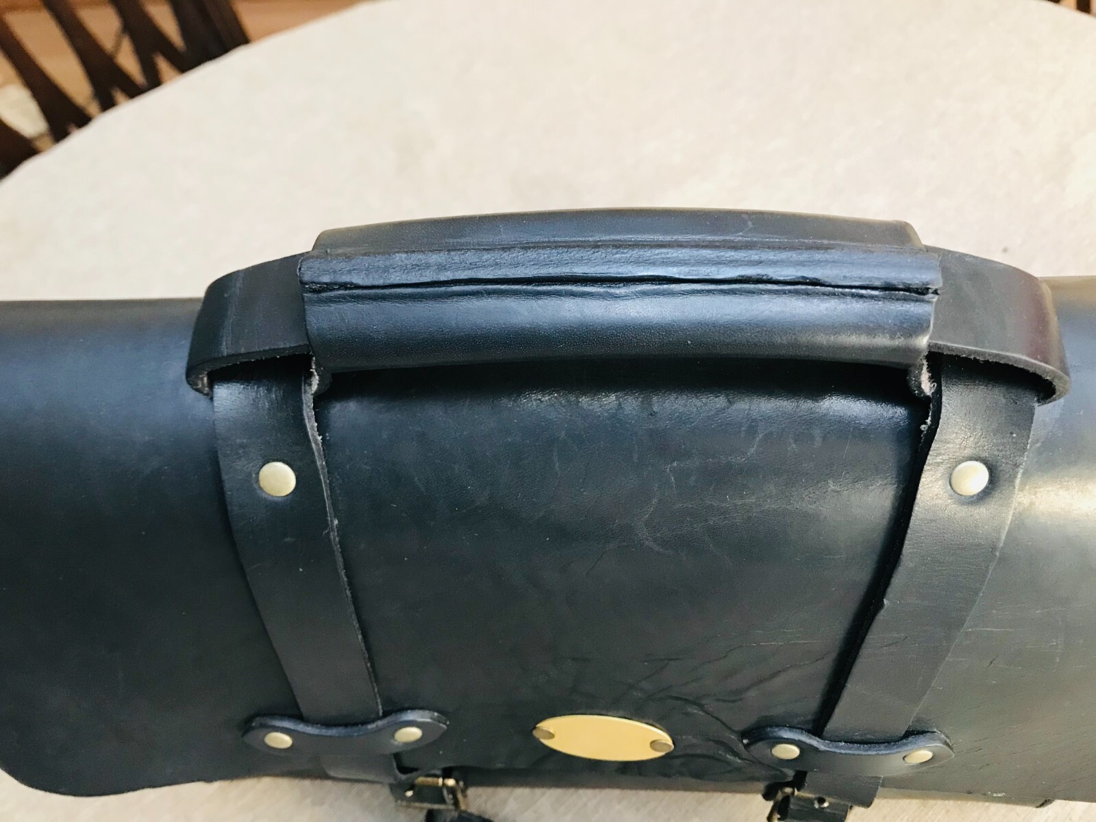 JACKSON WAYNE Black Heavy Saddle Leather Briefcase / Messenger Bag – US Made