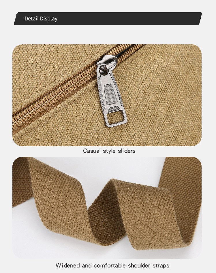 LEBULLBRO Mens Canvas Messenger Bag Shoulder Crossbody Military School Satchel