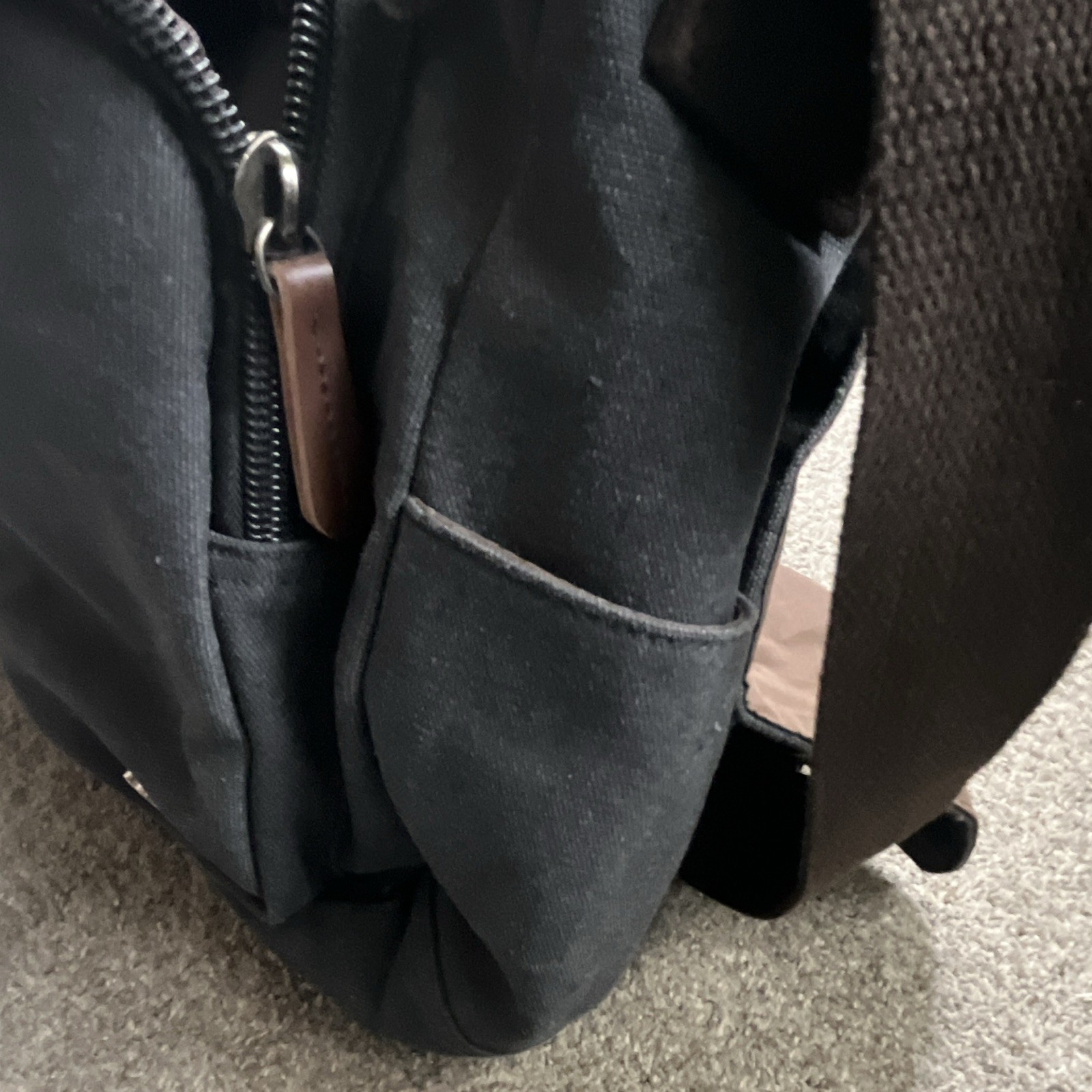 Black Solid Messenger Bag Crossbody Adjustable Strap Buckle Flap Zip Pockets