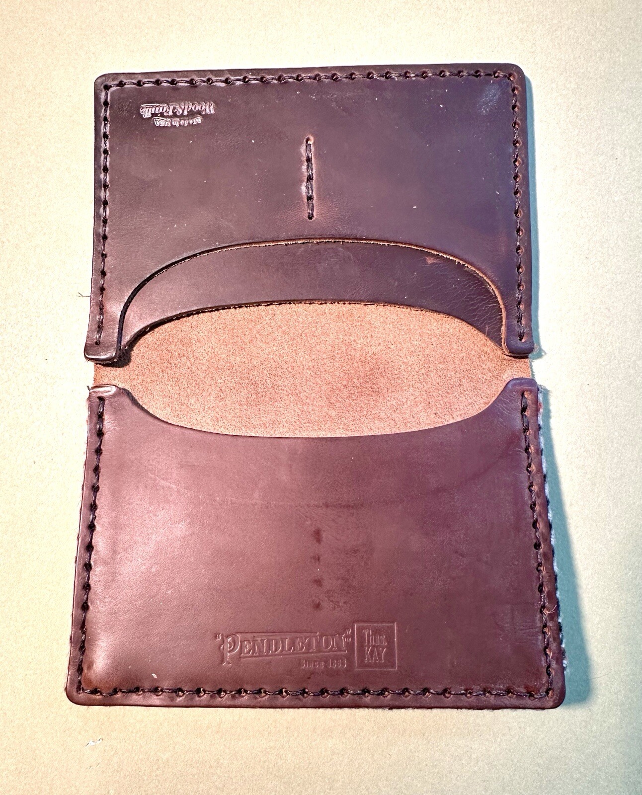 Pendleton Men’s Thomas Kay Passport Case, Tan Leather & Wool Made In USA