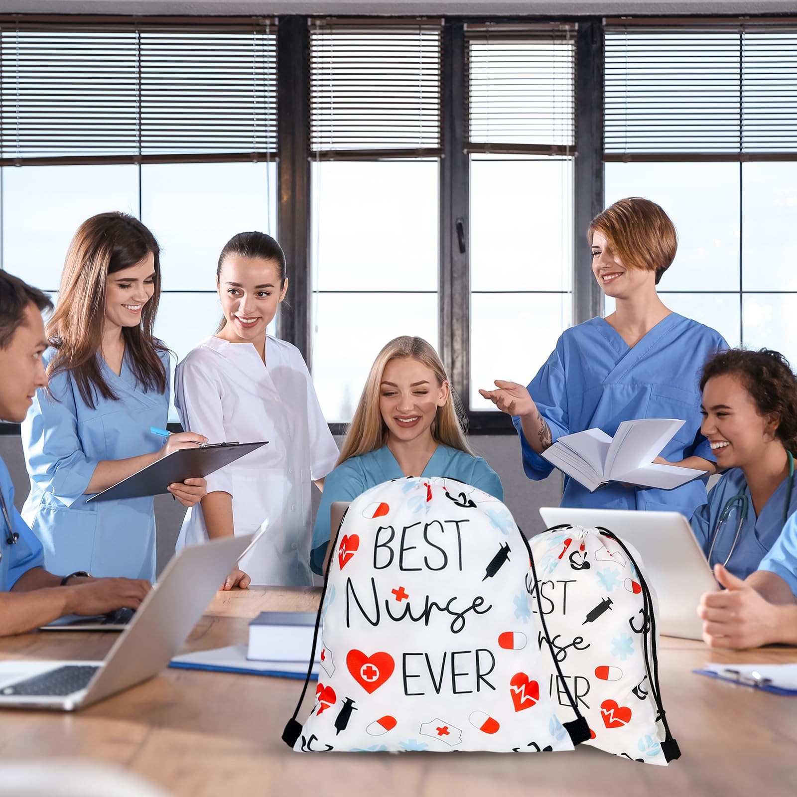 Nurse Gift Drawstring Backpack 12x10in 24 Pieces – Perfect for Appreciation Week