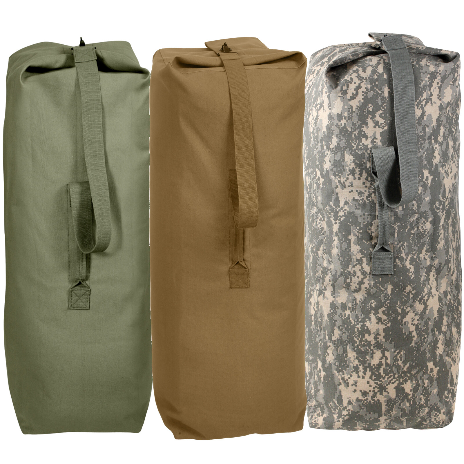 Top Load Canvas Duffle Bags – Camo Heavyweight Duffle Gear Travel Bag w/ Strap