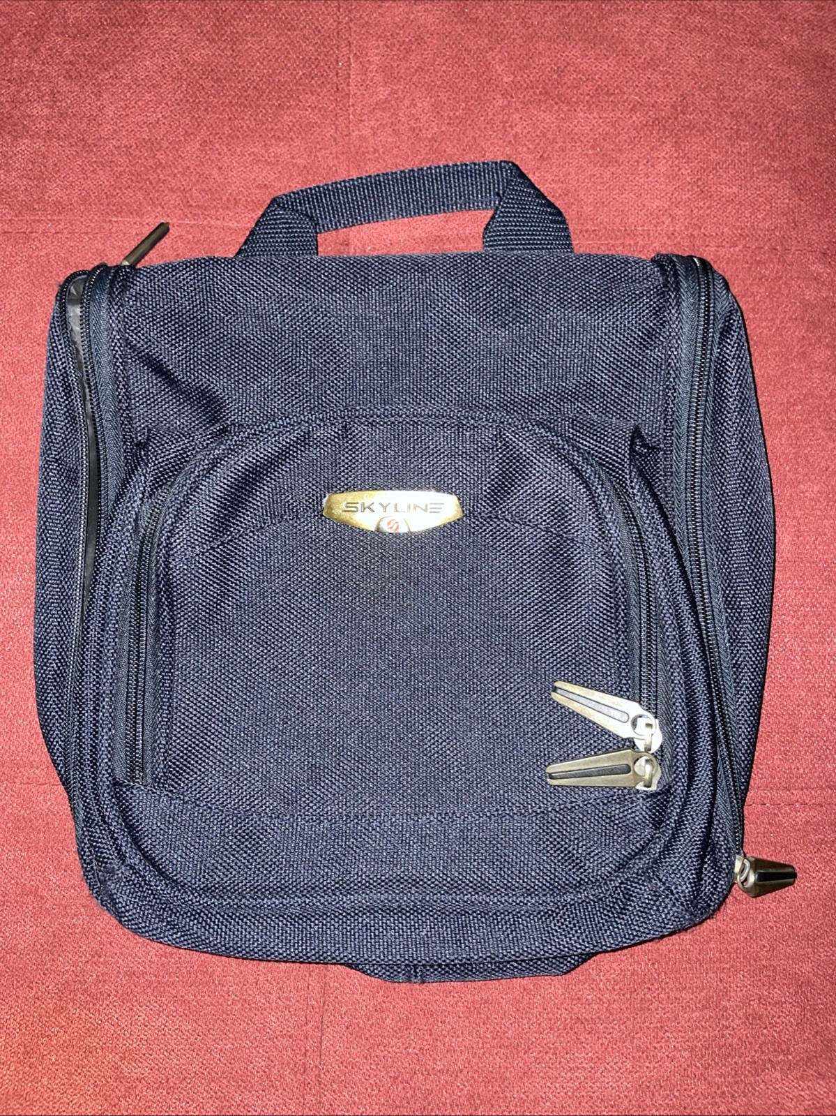 VTG SkyLine Travel Accessory Bag Navy Blue Multiple Compartments RARE