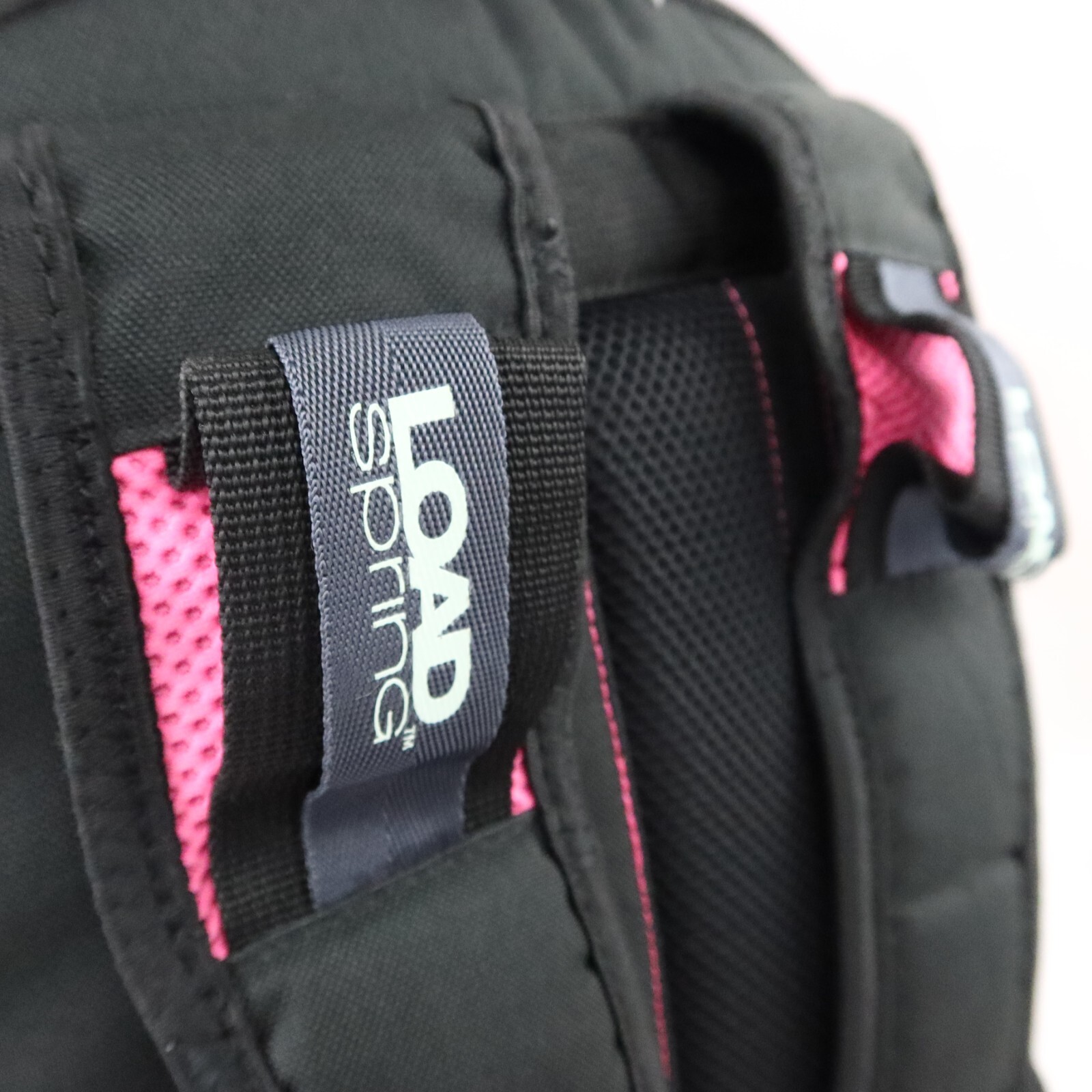 Adidas Load Spring Backpack Black Pink Laptop Tablet Sleeve Pockets Side Pockets