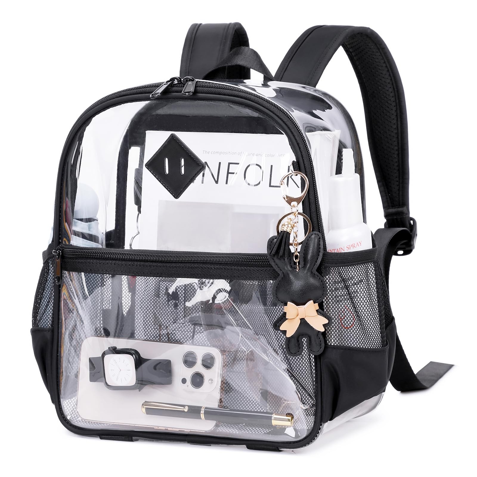 Clear Backpack for Stadium Events Approved 12×6×12, Thick TPU Mini Clear Bag …