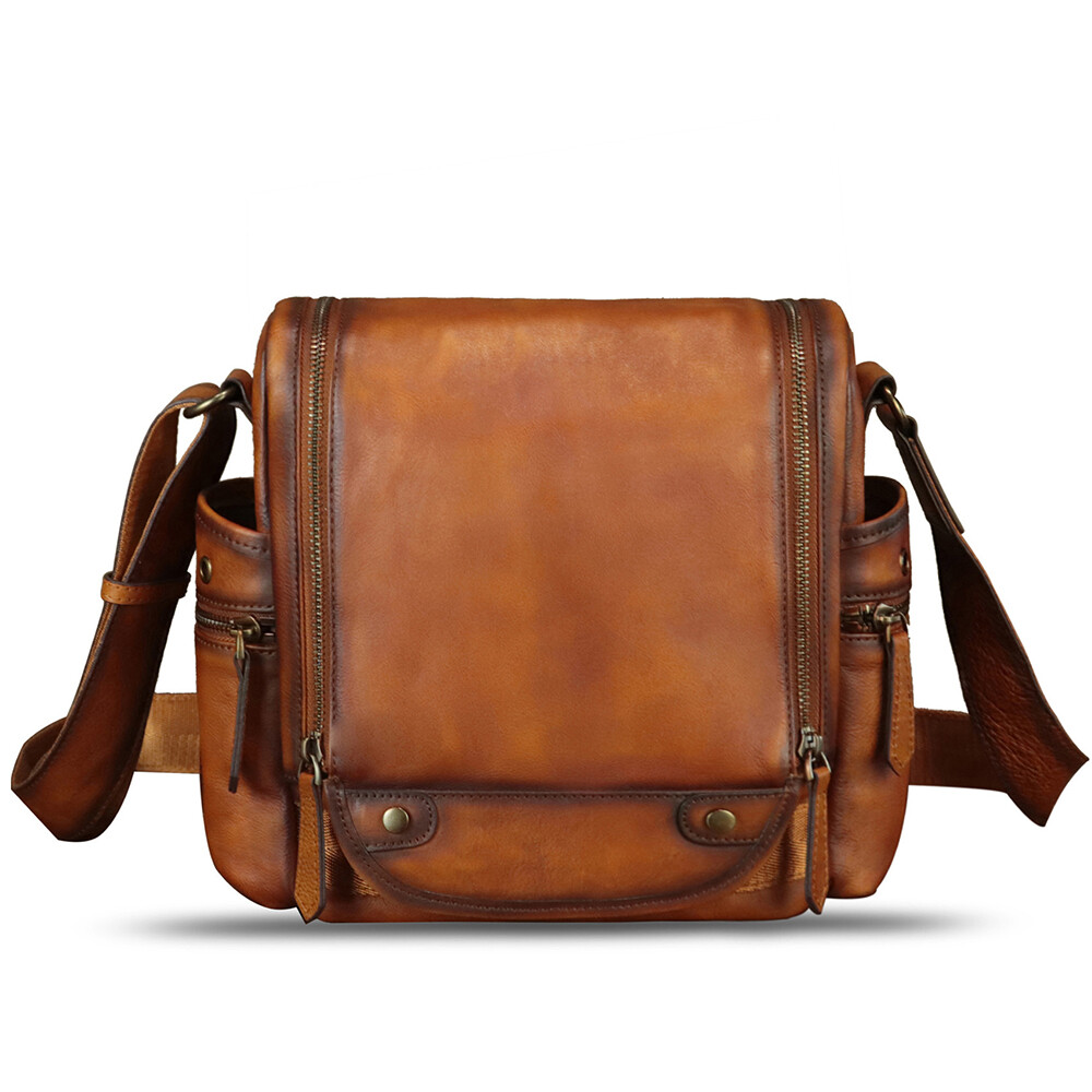 Genuine Leather Purses for Men Classical Messenger Bag Crossbody Shoulder Bag