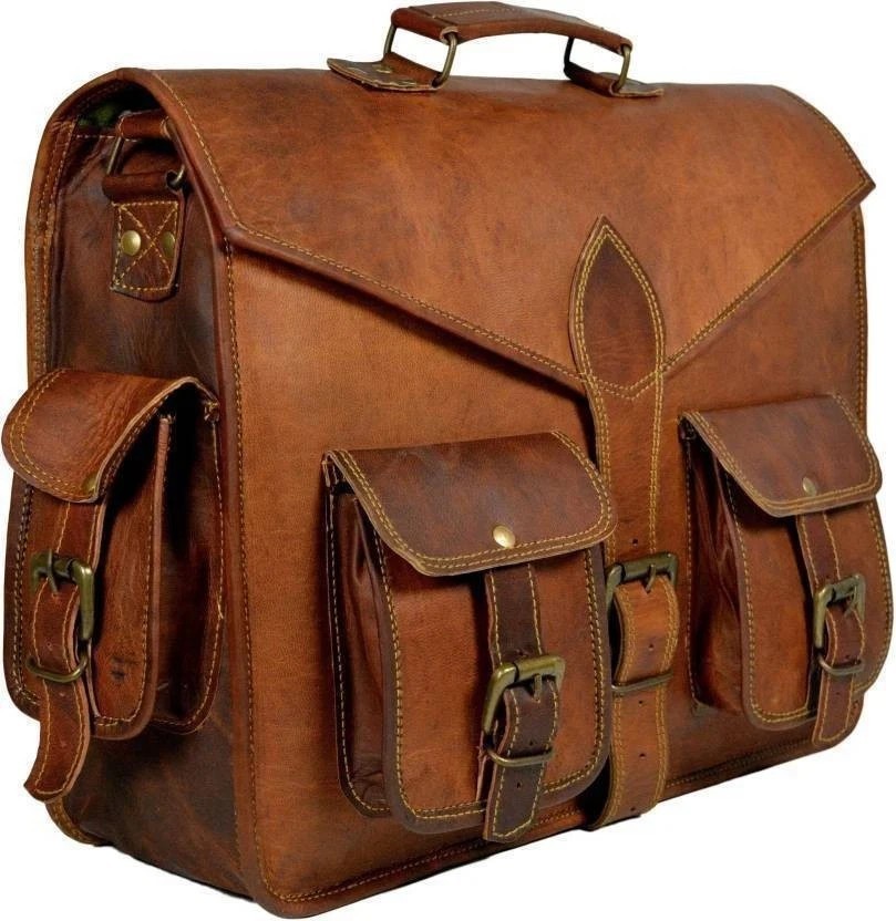 Handmade Leather Laptop Bag Mens Office Rugged Elegance Bag